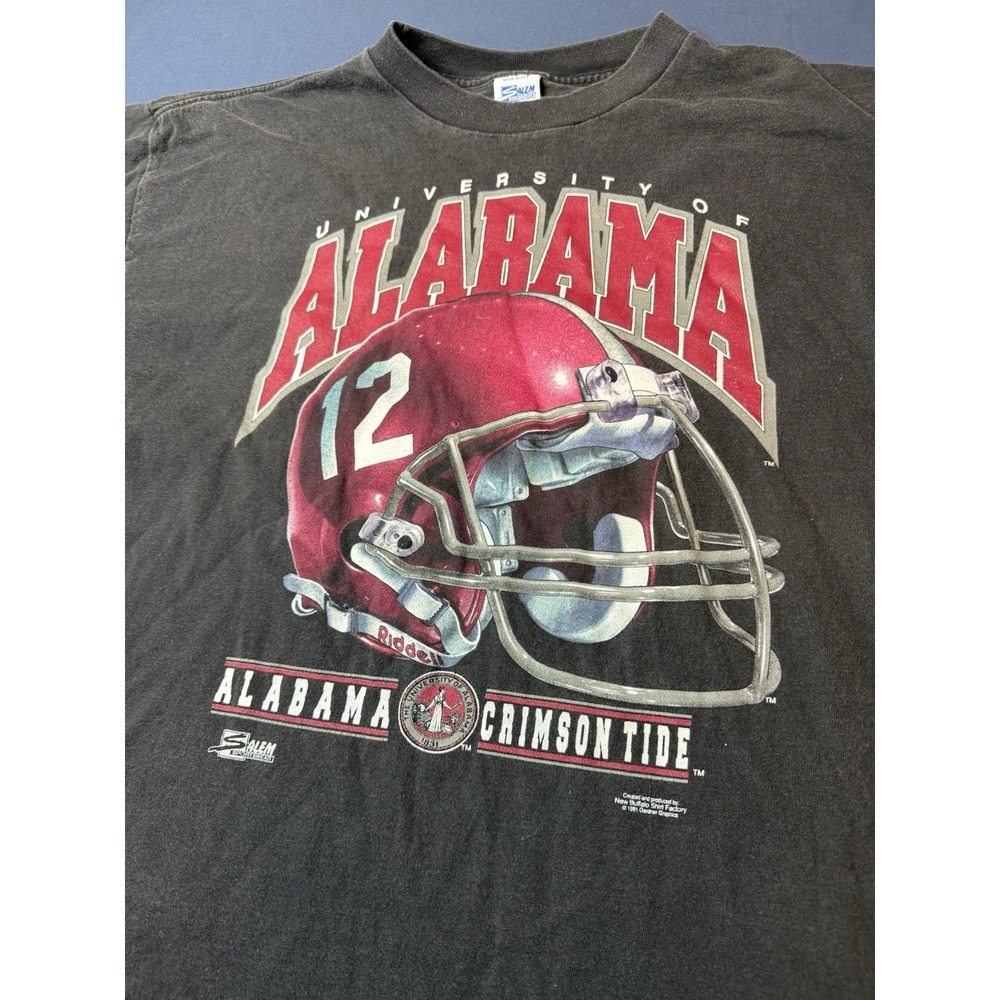 Vintage 1991 Alabama Crimson Tide #12 Salem Sportswear T-Shirt XL Single Stitch